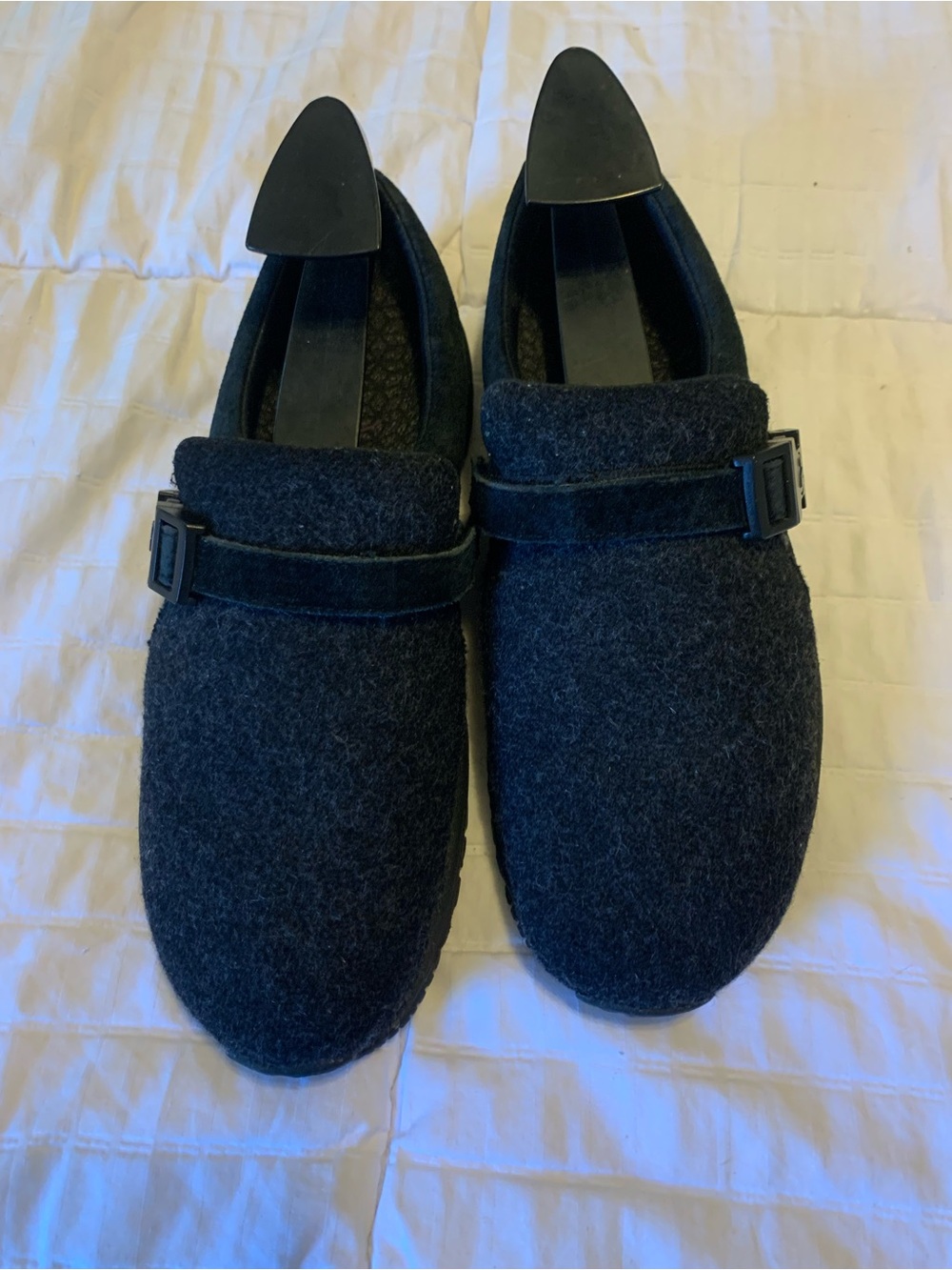 Merrell Women’s Dark Charcoal Wool Slip-On Loafers with Buckle